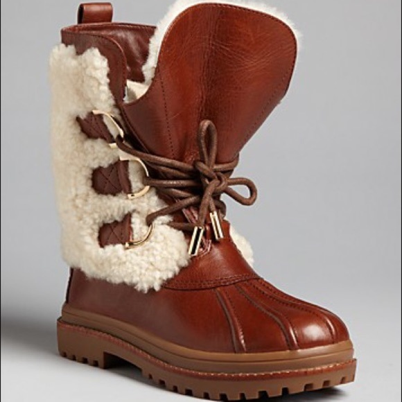Tory Burch Aima Flat Brown Leather Boots